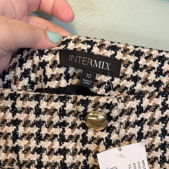 Intermix Coco Mini Button Skirt Womens 10 Multi Tweed Outfit Preppy Mobwife NWT - Picture 6 of 10